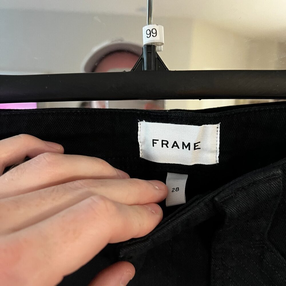 FRAME Denim Black Jogger Jeans Size 28 - Picture 3 of 4